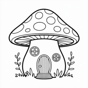 Paddestoelenhuisje gratis te downloaden voor kinderen