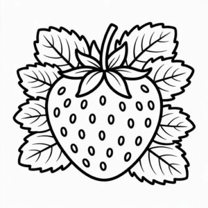 Pagina da colorare Fragola semplice gratis