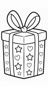 Regalo de cumpleaños: página para colorear imprimible