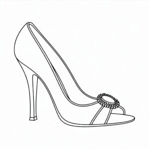 Scarpe con tacco eleganti da colorare e stampare