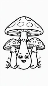 Schattige paddestoelen met gezichtjes gratis PDF