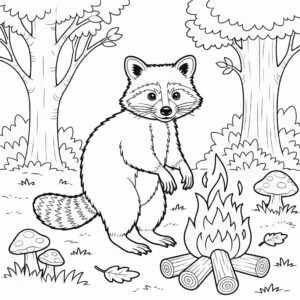 Slapende wasbeer in een boom gratis PDF