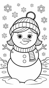 Sneeuwvlok met sneeuwpop gratis