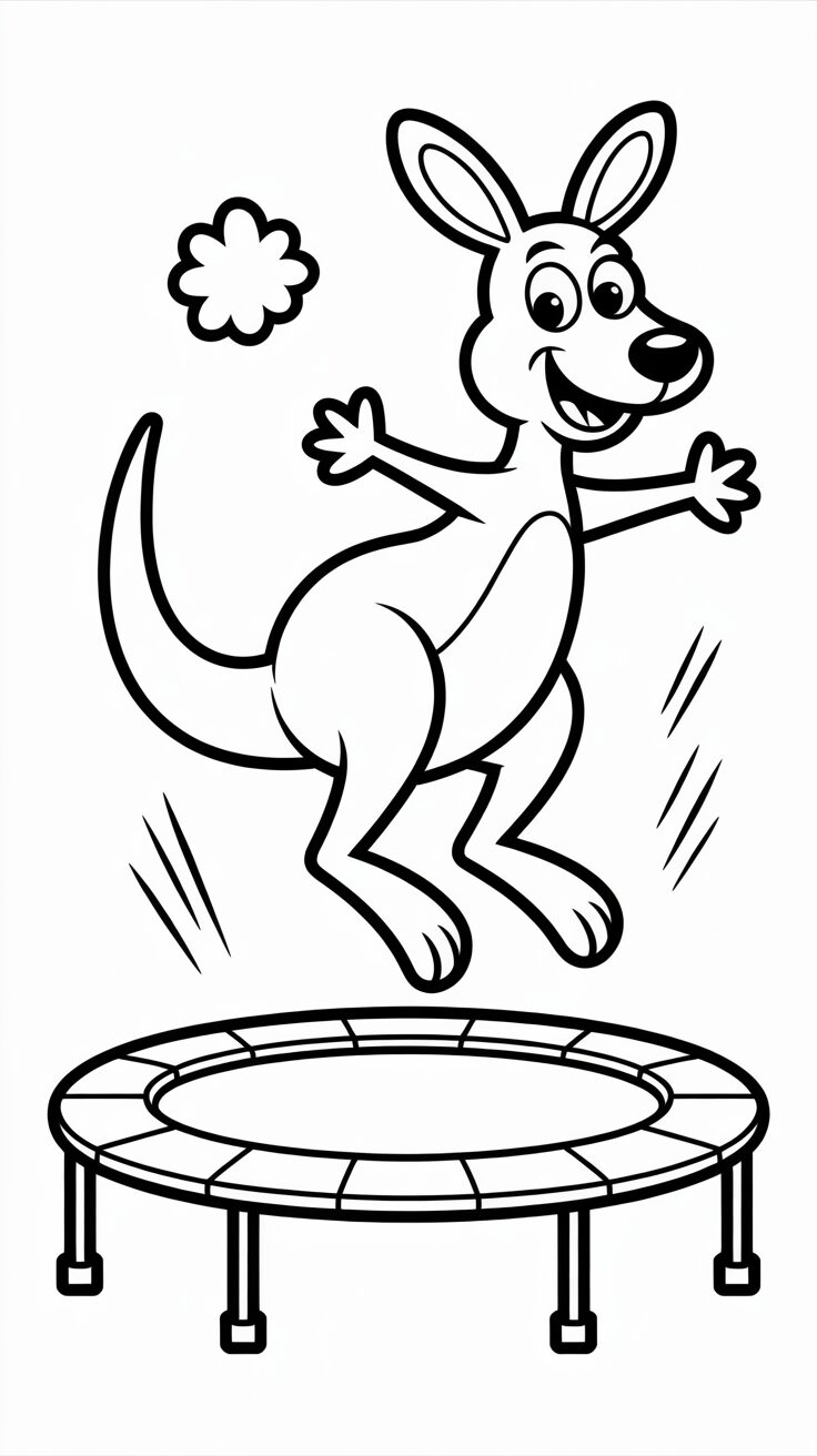 Springendes Känguru Ausmalbild