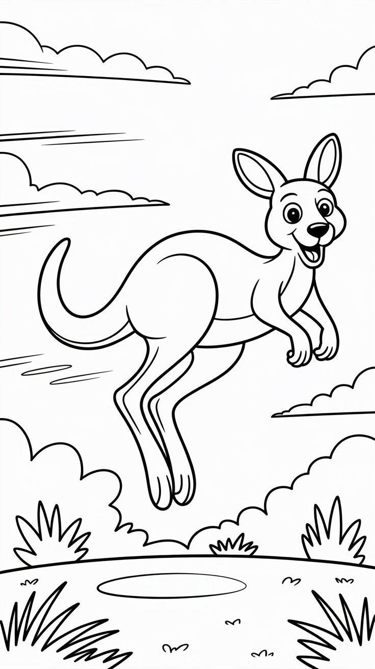 Springendes Känguru Malvorlage