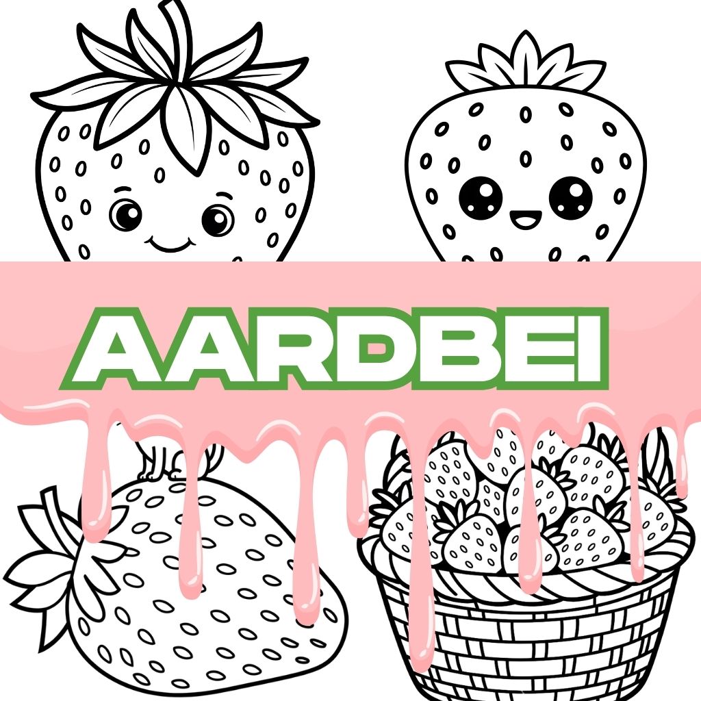aardbei kleurplaat ft
