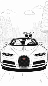 bugatti chiron kleurplaat