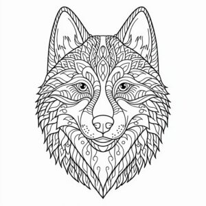 kleurplaat husky madala