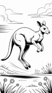 ausmalbild känguru mit baby