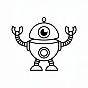 kleurplaat robots