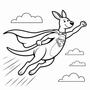 kleurplaat tekening kangoeroe