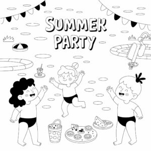 kleurplaat villa met zwembad