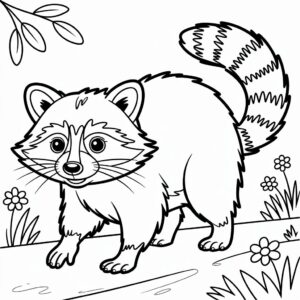 kleurplaat wasbeer