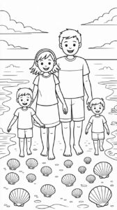 farveark med hav og strand