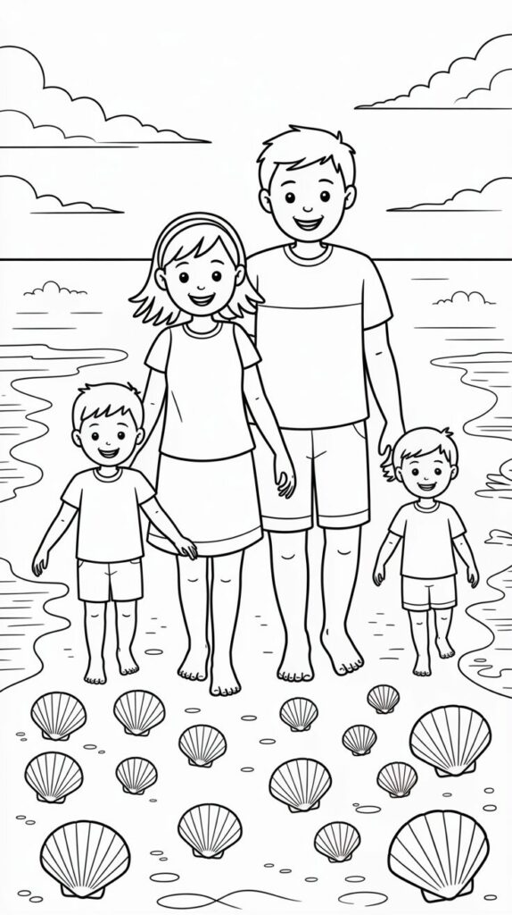 kleurplaat zee en strand