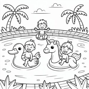 kleurplaten zwembad