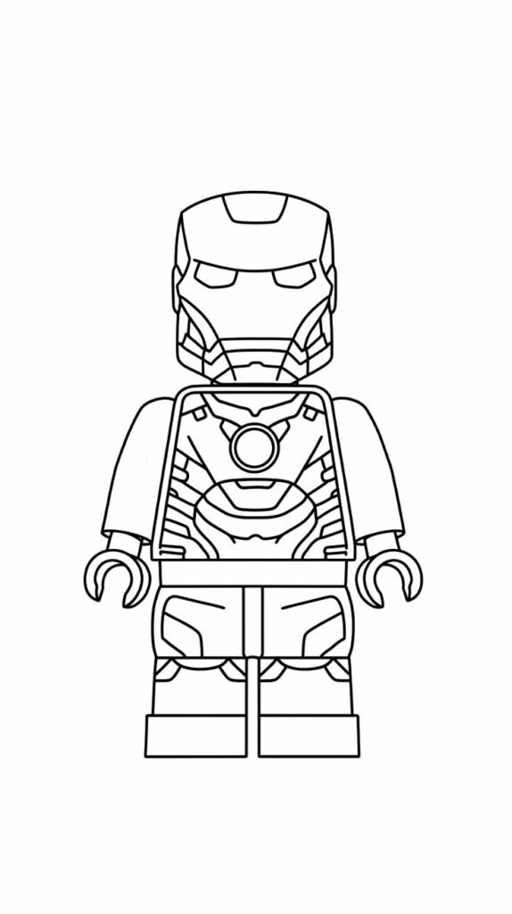 lego iron man kleurplaat