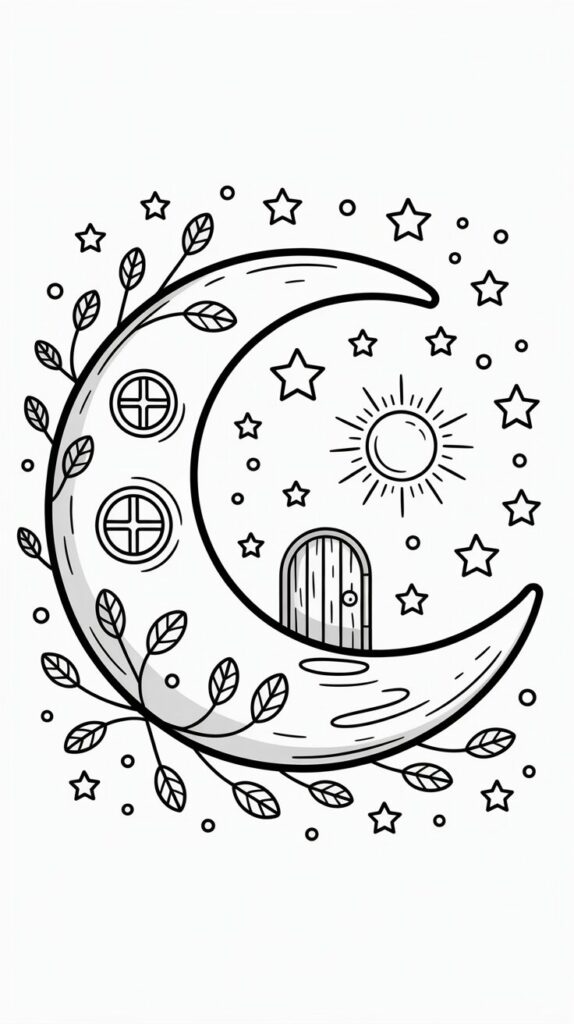 full moon coloring pages