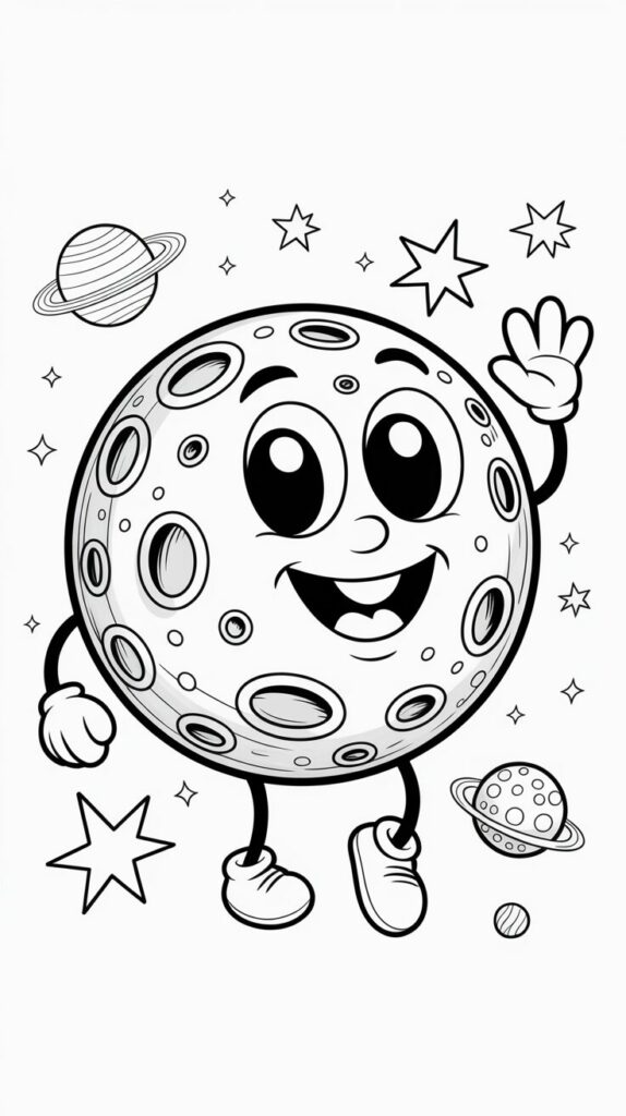 coloring pages of the moon