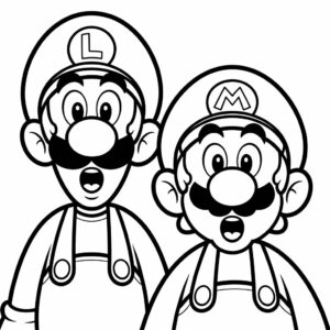 mario en luigi kleurplaat