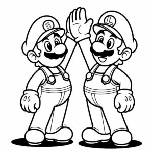 mario en luigi tekening