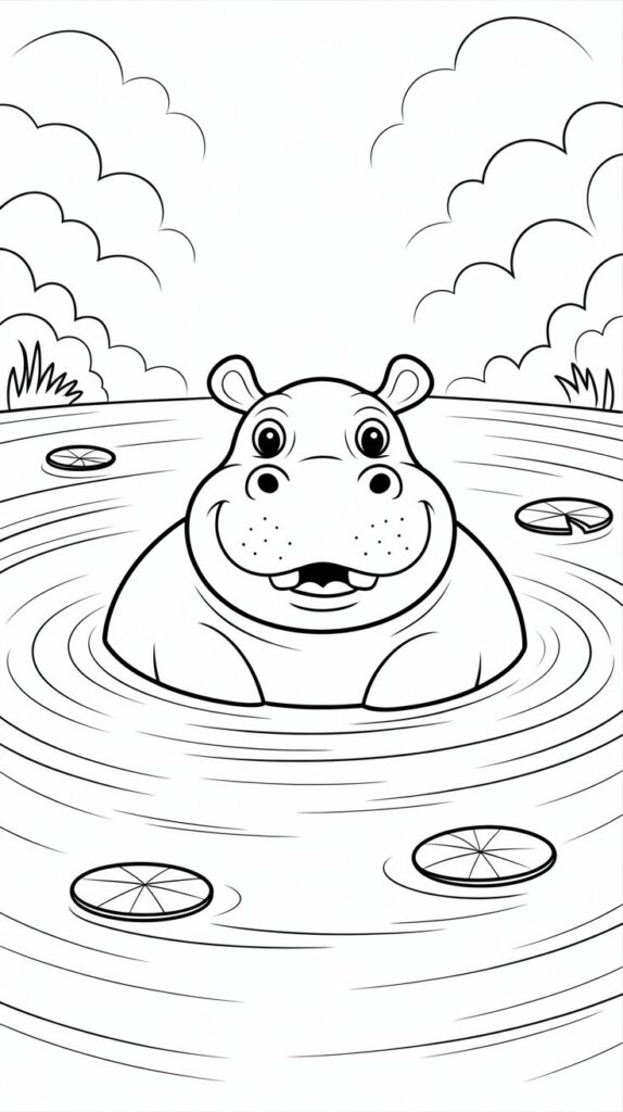 ippopotamo da disegnare