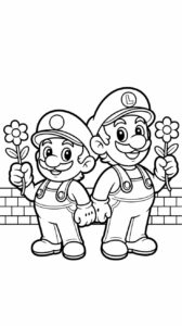 mario bros e luigi da colorare