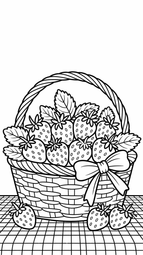 Çilek resmi boyama Sayfası