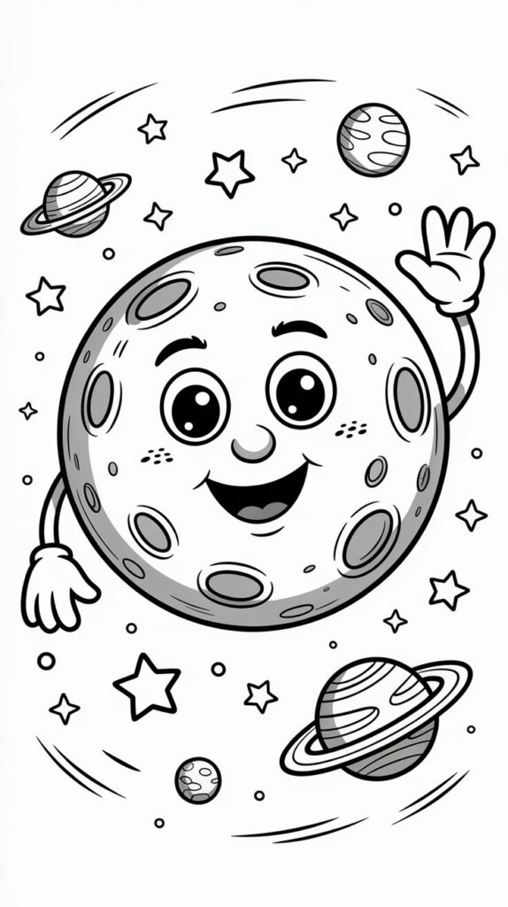moon and stars coloring sheet