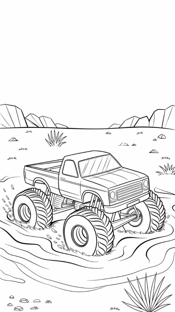 tekening monstertruck