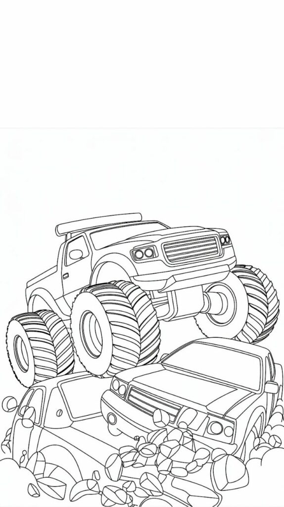 tekening monstertrucks