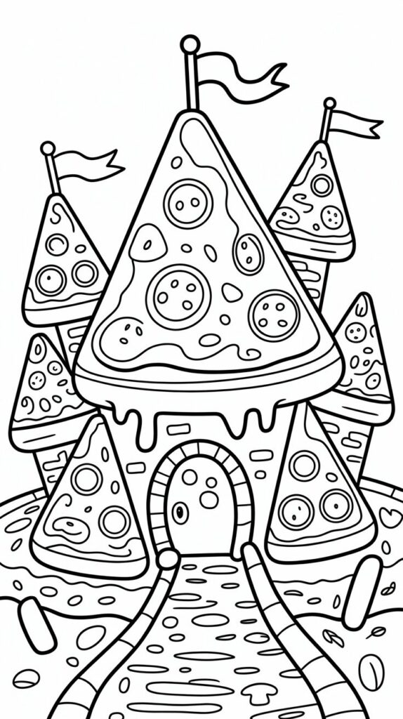 tekening pizza