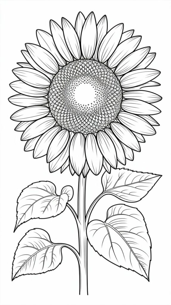 tekening van een zonnebloem