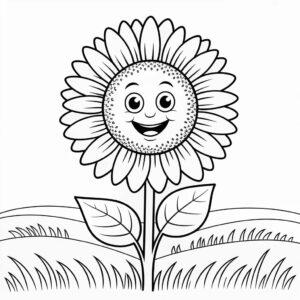 tekening van zonnebloem