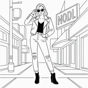 topmodel kleurplaat uitprinten