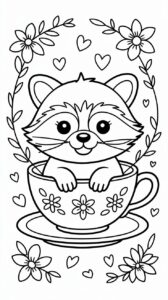 wasbeer en vos tekening