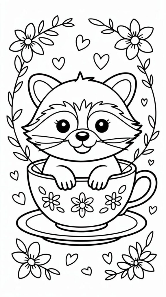 malvorlage waschbär ausmalbild