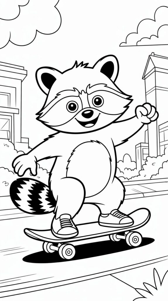 ausmalbild malen nach zahlen waschbär