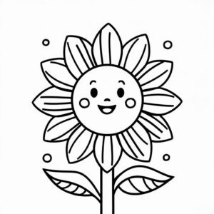 zonnebloem tekenen simpel