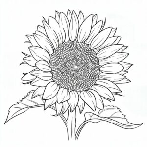 zonnebloem tekening