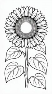 zonnebloem tekening kleur