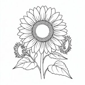 zonnebloem tekening makkelijk