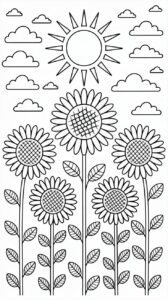 zonnebloem tekening mooi