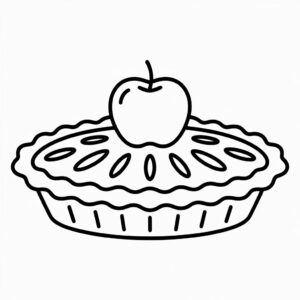 Appel op appeltaart met open vulling kleurplaat