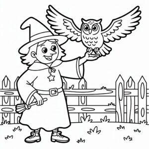 Download Halloween Heks Farveplade til Børn