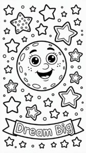 Droom grote maan kleurplaat