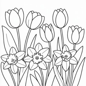 Frühlingsblumen Malvorlagen kostenlos als PDF