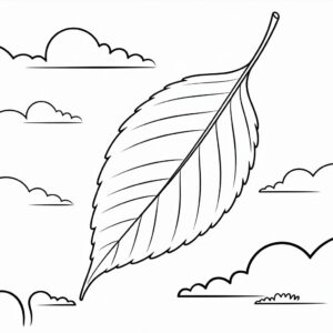 Kleurplaat groot vallend blad