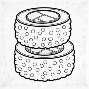 Maki rolletjes kleurplaat