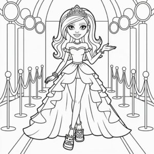 Monster High: Página para colorear de la alfombra roja